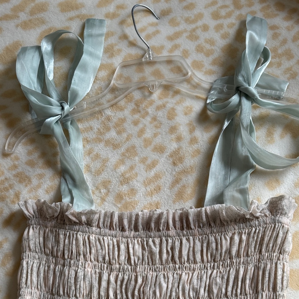 En Saison Cream Maxi Dress with Pale Blue Tie Straps - Picture 6 of 6